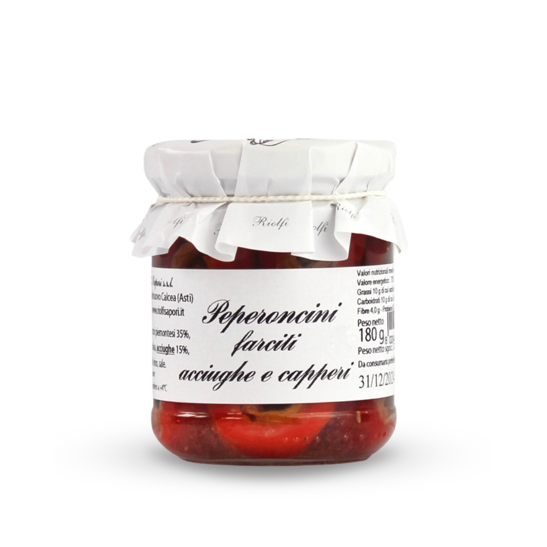 Peperoncini farciti acciuga e capperi 180 g