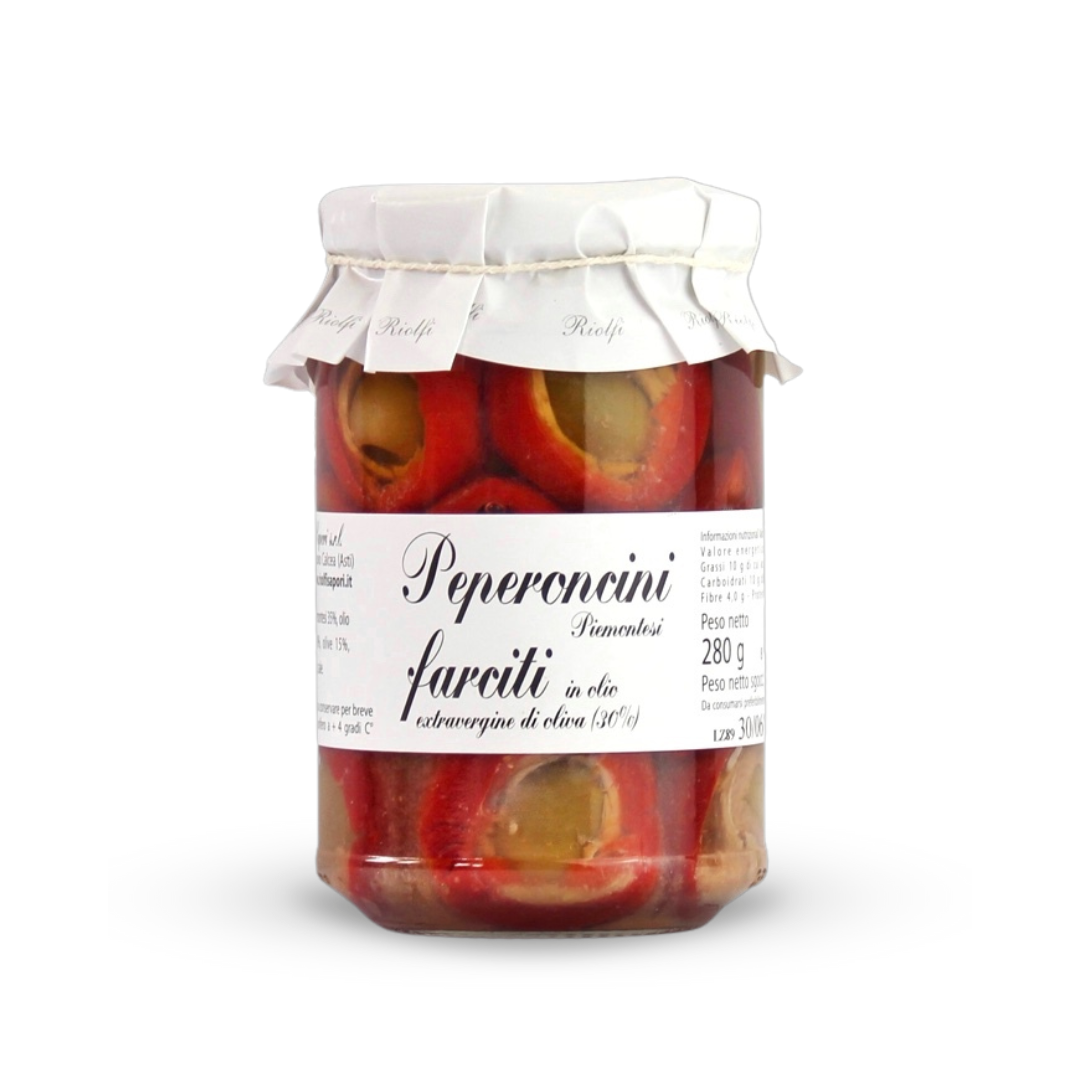 Peperoncini farciti acciuga e oliva