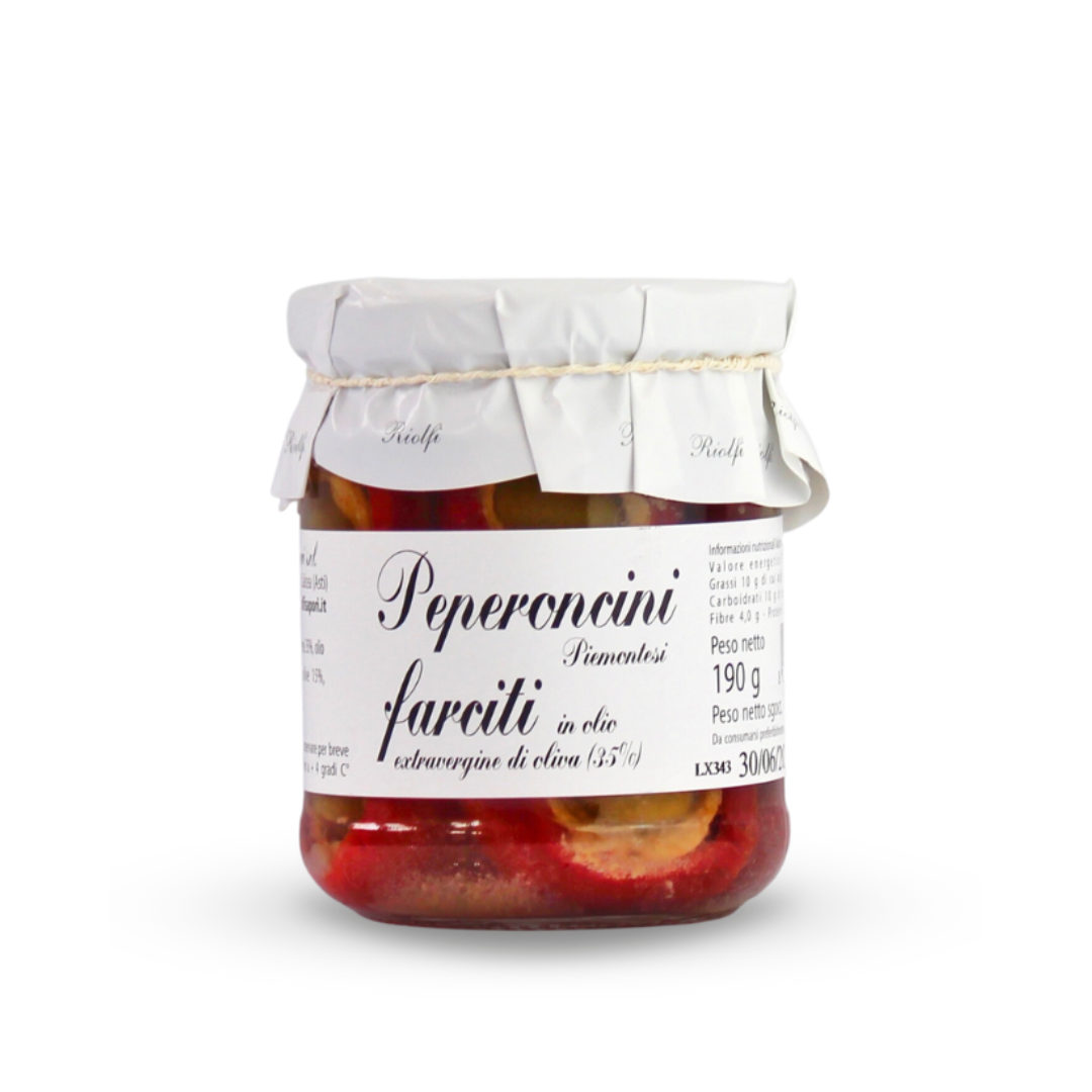 Peperoncini farciti acciuga e oliva